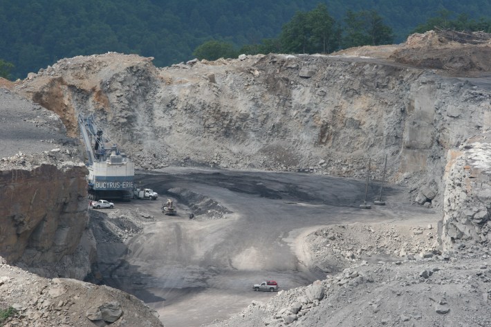 Example of the heavy equipment used to remove the soil.