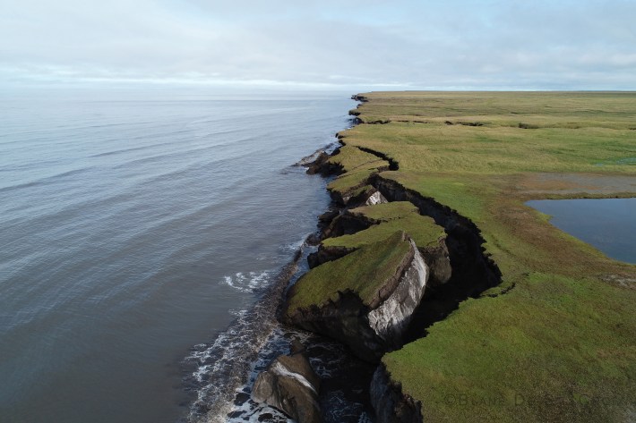 Coastline falling into Arctic Ocean, North Western, Teshekpuk, AK, II Photo scientist Ben Jones