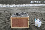 Artist plein air super bags to save Utqiaġvik from sever Arctic Ocean storms, Alaska